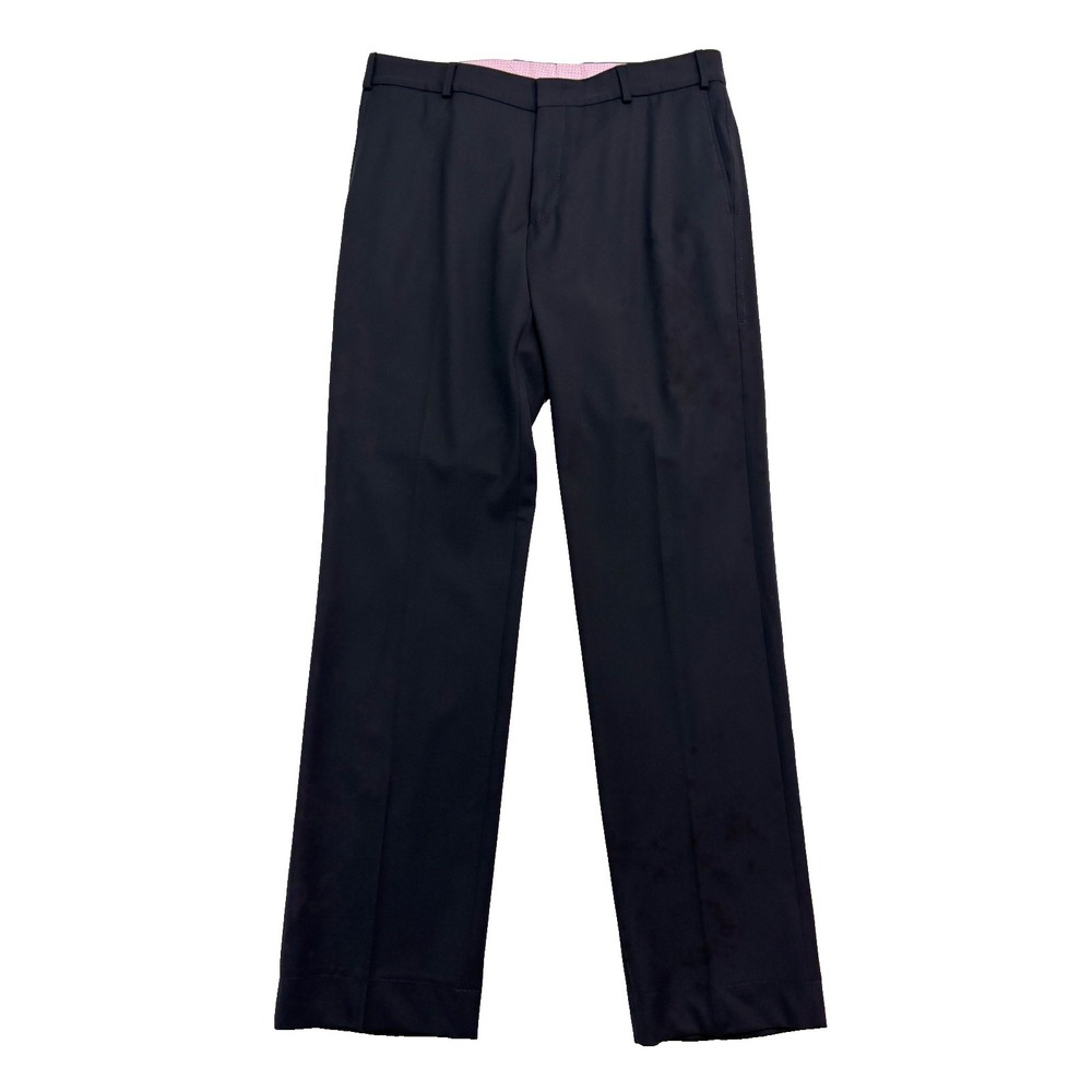 Ivory Incotex Inside 36x36 Black Wool‎ Dress Chino Pants Trouser Flat Front